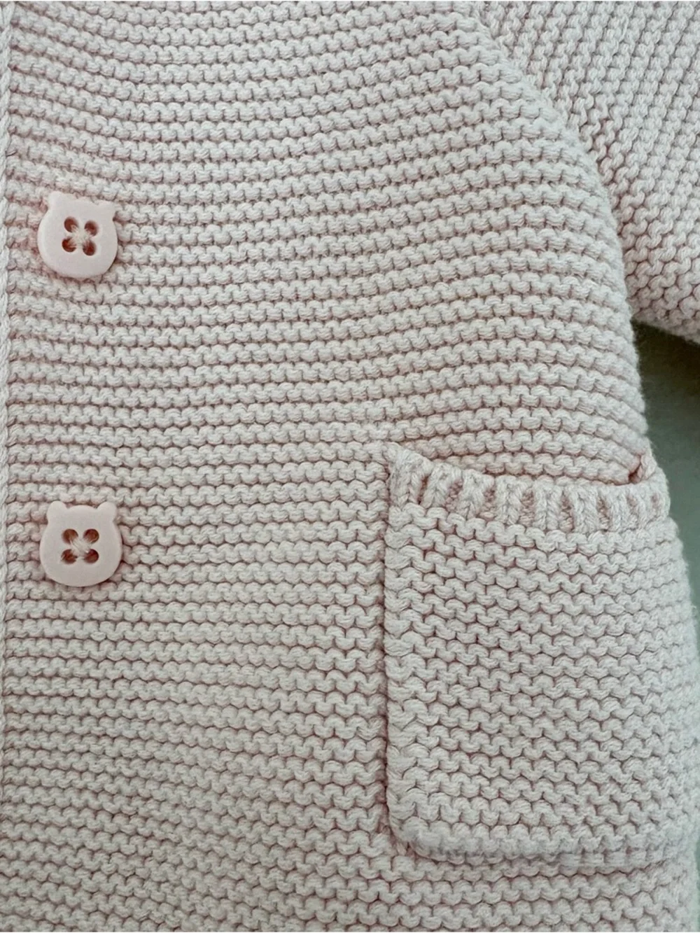 Baby Gap Bear Ear Garter Hooded Cardigan Spring 2025 Milkshake Pink Cotton: 0-3M